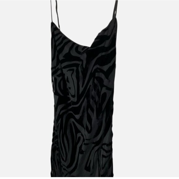 Ronny Kobo Collective Burnout Velvet Slip Dress Black US 12 *FLAW* - Picture 5 of 10